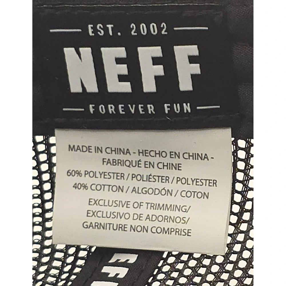 Neff Trucker Hat Camo Snapback Cap Mesh Flat Brim‎ Forever Fun Skate Snowboard